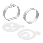 pumpkin cookie cutter and stencil for Halloween cookies
