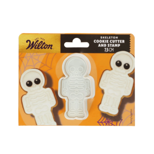 Wilton skeleton cookie cutter with stamp