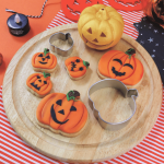decorated pumpkin cookies, small cake