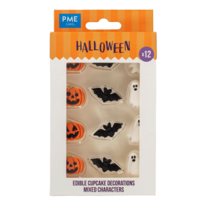 Halloween sugar decorations - pumpkin, ghost and bat