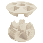 3D silicone mold of Christmas chalets with 6 cavities