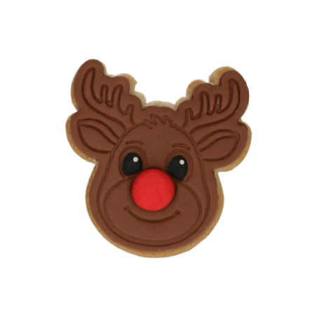 Christmas biscuit decorated with a reindeer head