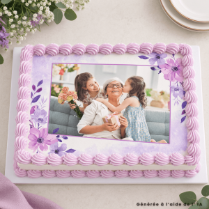 Edible photo Purple flower A4
