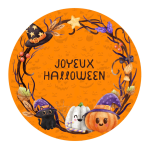 Sugar disc for happy Halloween pumpkin cake