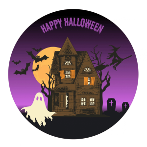 Halloween sugar disc haunted house