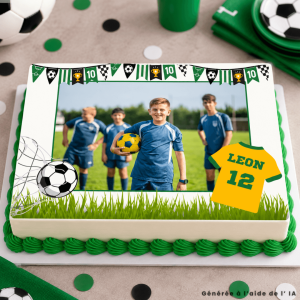 Edible photo football cup A4