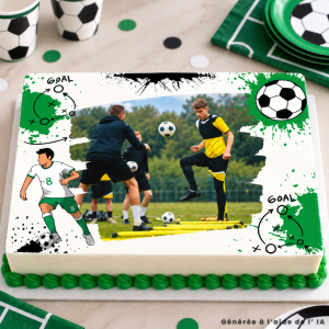 Personalized Football cage sugar sheet A4 cake decoration