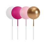 pink, fuchsia, white and gold bauble cake toppers