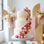 pink gold cake decoration