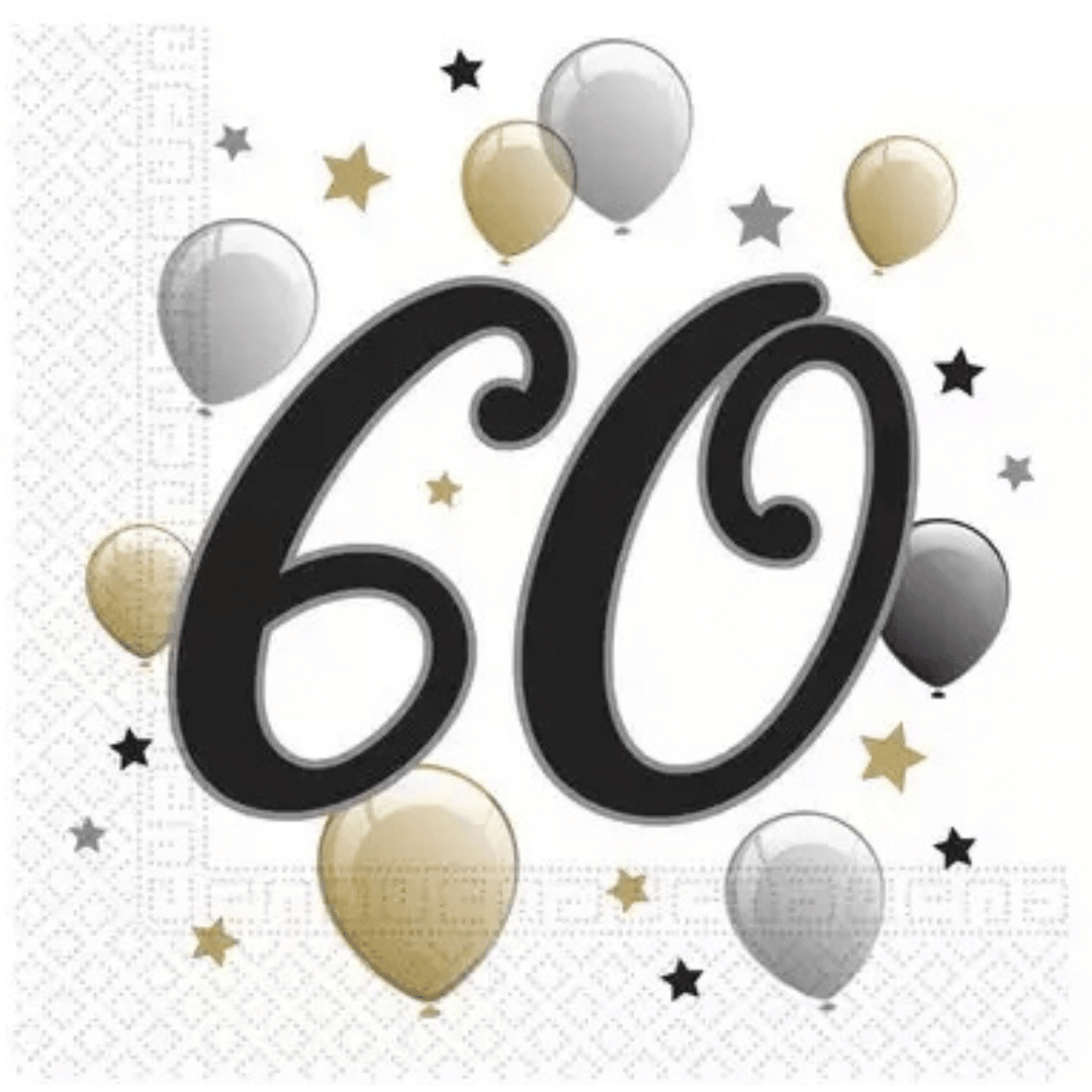 60th birthday paper napkin