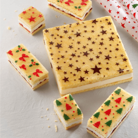 Christmas star pattern cake transfer - Modécor