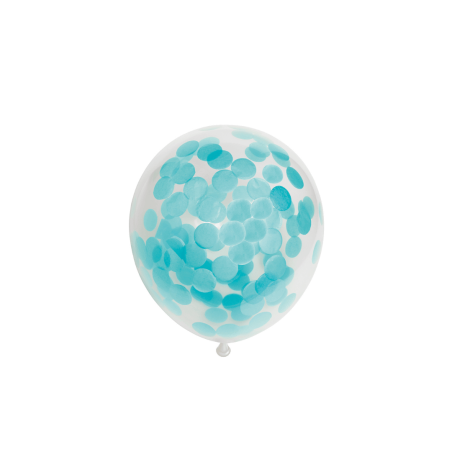 gender reveal balloon with blue confetti