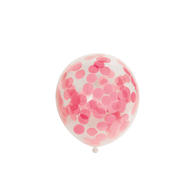 pink confetti balloons for gender reveal x6