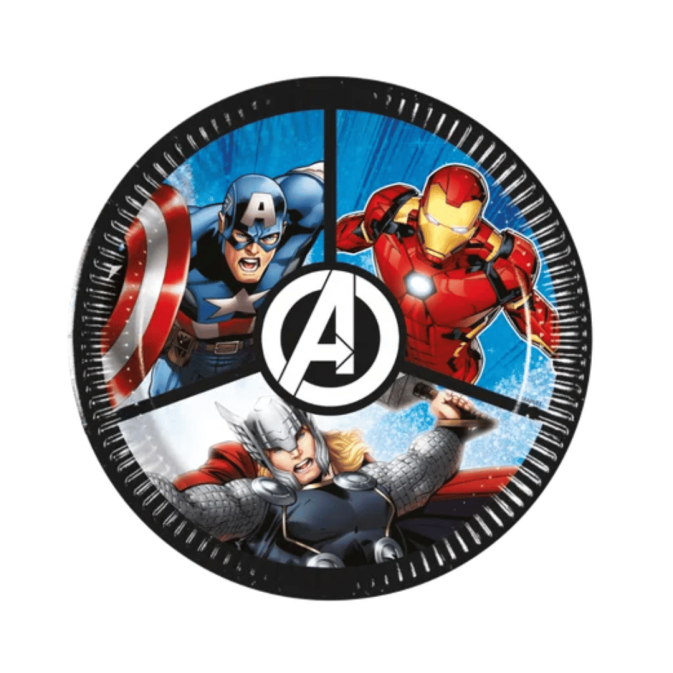 8 Avengers birthday plates Ø19.5 cm | Table decoration