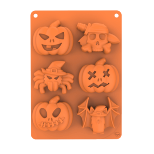 Halloween cake silicone molds: pumpkin, bat, and skull - Cécoa Paris