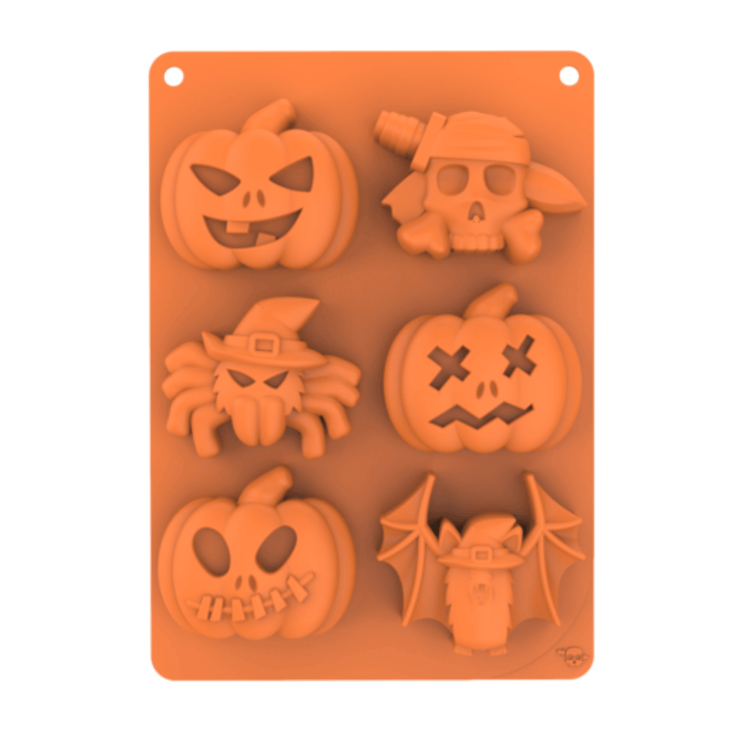 Halloween cake silicone molds: pumpkin, bat, and skull - Cécoa Paris