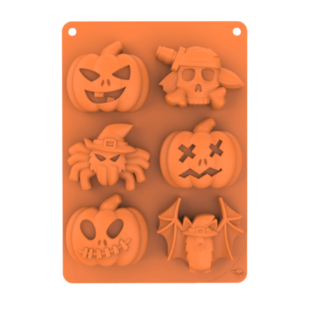 Halloween cake silicone molds: pumpkin, bat, and skull - Cécoa Paris