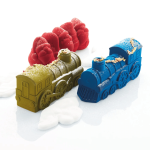 Christmas log decoration ideas in the shape of a locomotive - Pavoni Itaila
