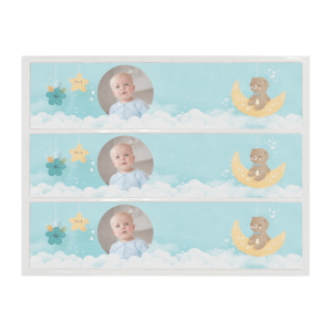 Customizable boy baptism outline for cake