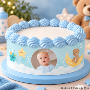 Customizable edible baptism cake outlines