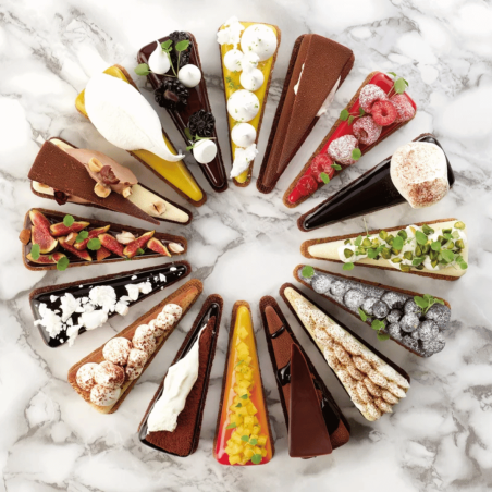 individual 3D desserts, slices of pie
