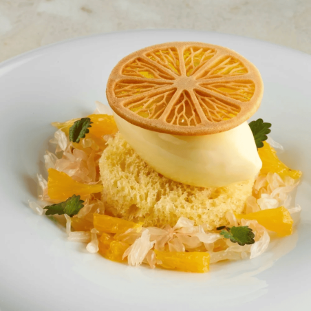 lemon slice decoration for individual desserts