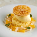lemon slice decoration for individual desserts