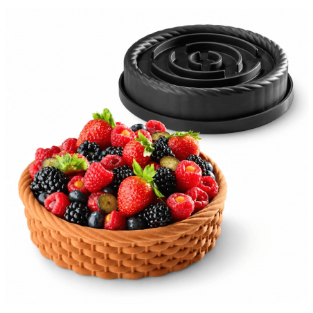 Silicone basket-shaped mold for entremets and cakes