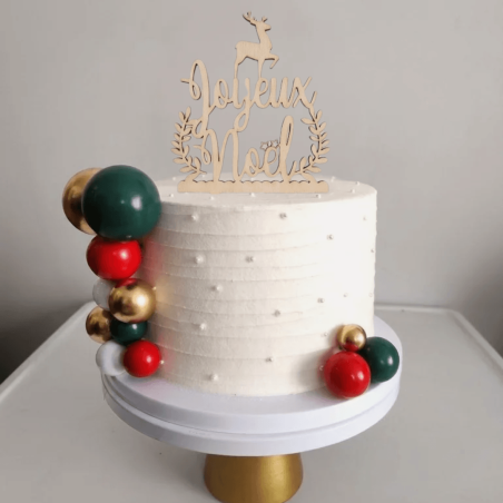Trendy decorative ball toppers for Christmas cakes