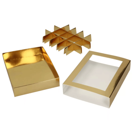 Packaging box for chocolates and biscuits with divider