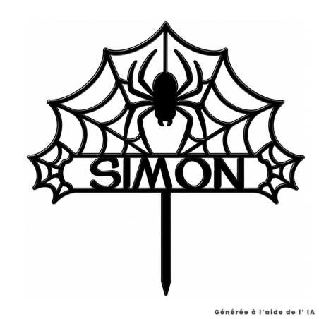Customizable Spider Cake Topper - Black