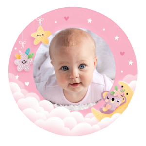 Edible photo Baptism Girl Ø 20 cm