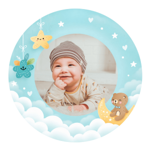 Edible photo baptism boy Ø 20 cm