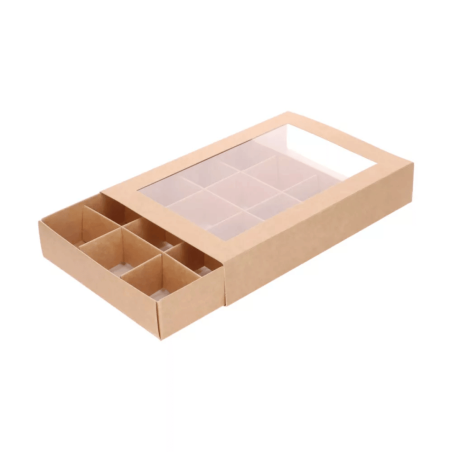 Kraft paper cake, cookie and chocolate box with divider - FunCakes