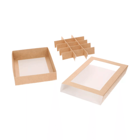 set of funcakes kraft paper biscuit and chocolate boxes with window