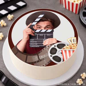 Round edible photo 20 cm Personalized cinema