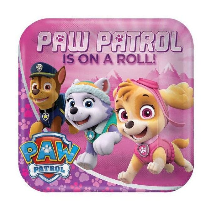 8-plates-Paw Patrol-girl