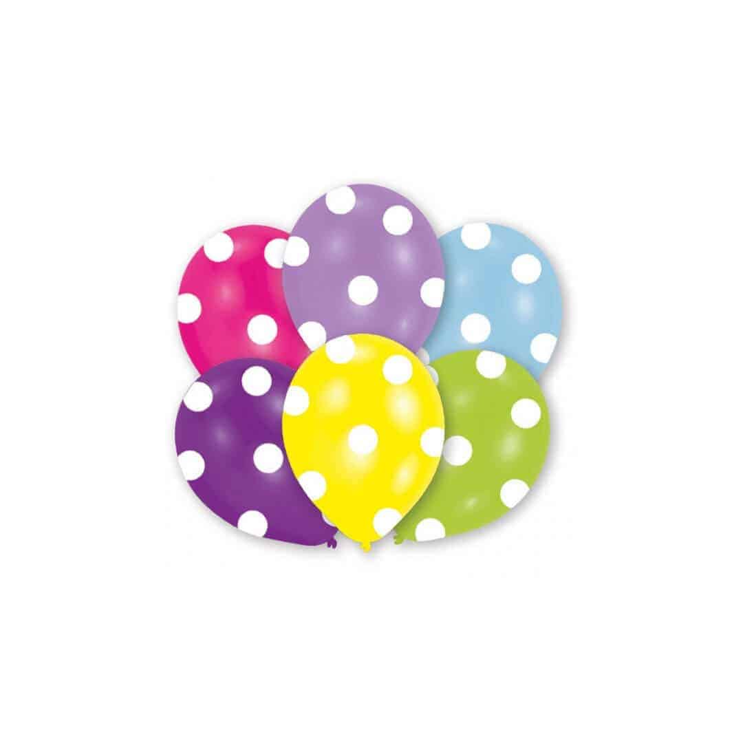 6-Multicolored-latex-balloons-with-polka dots