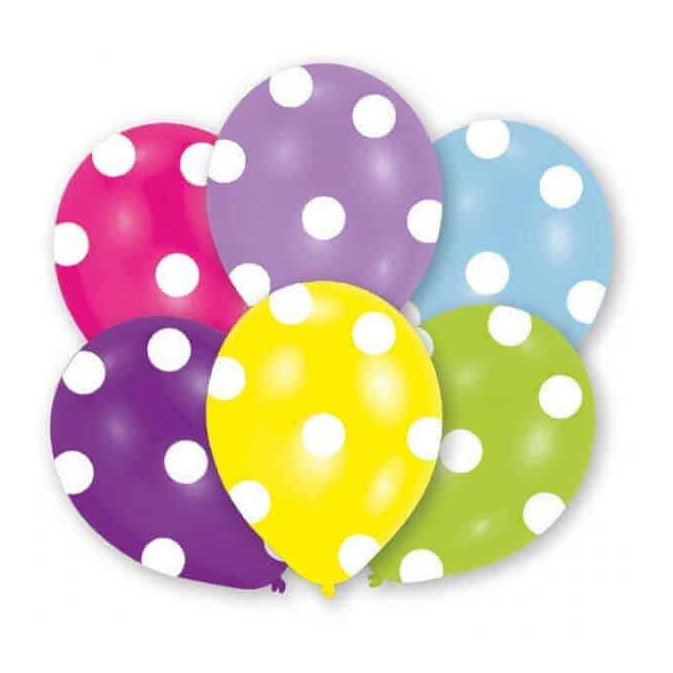 6-Multicolored-latex-balloons-with-polka dots