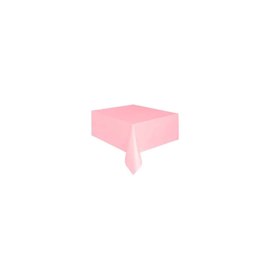 Pink-plastic-tablecloth