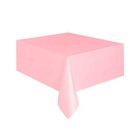 Pink-plastic-tablecloth
