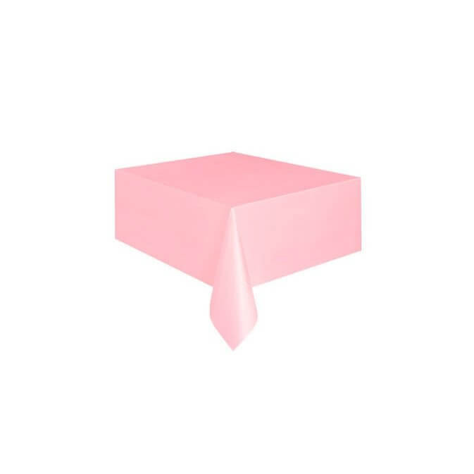 Pink-plastic-tablecloth