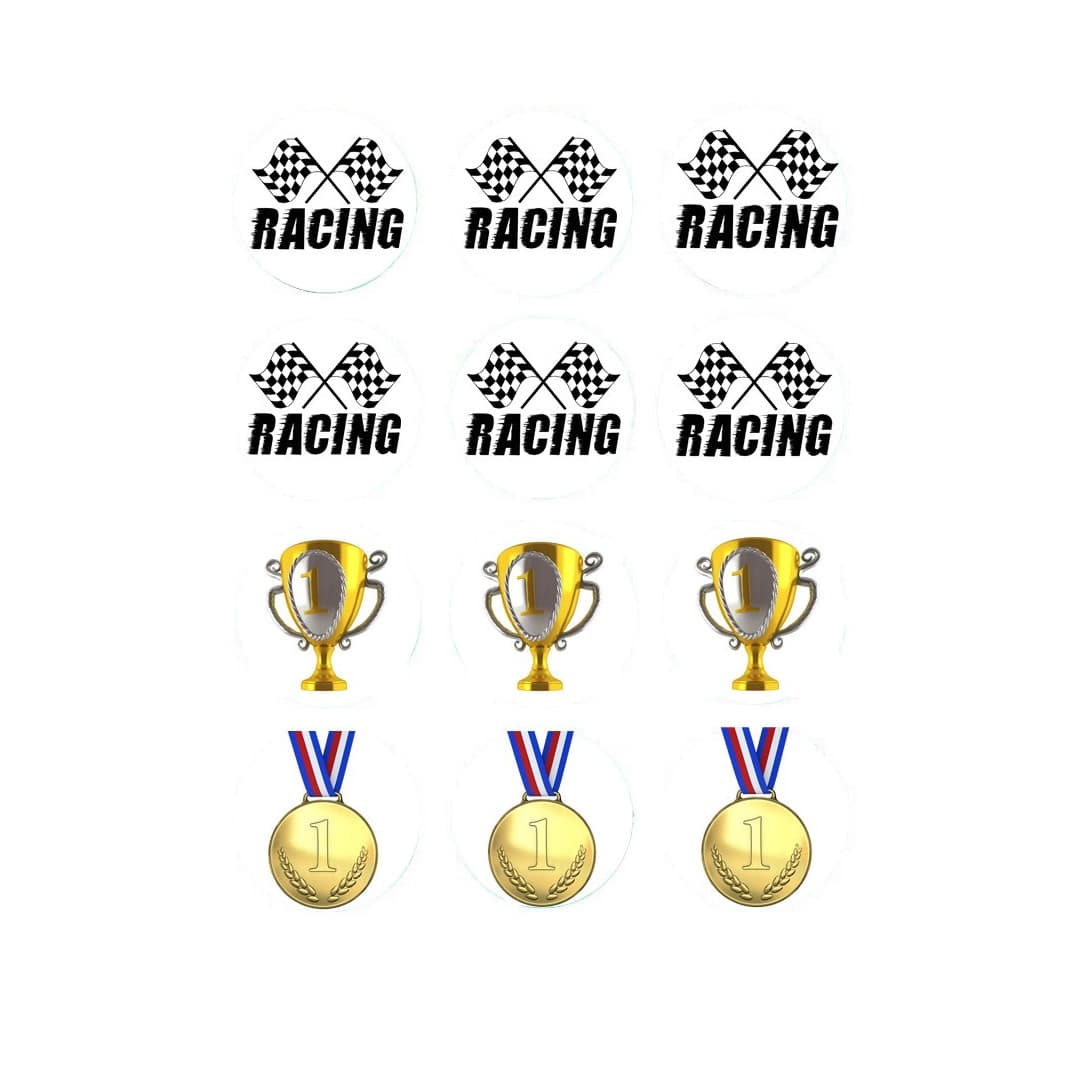 12-discs-of-sugar-cupcakes-Racing-course
