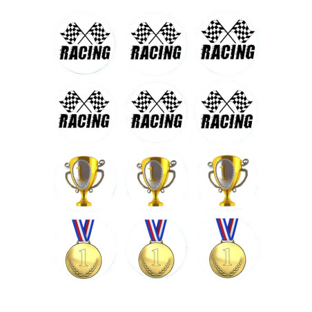 12-discs-of-sugar-cupcakes-Racing-course