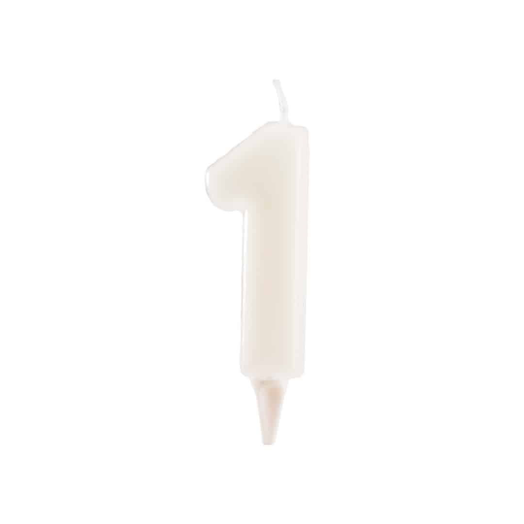 White-number-1-candle