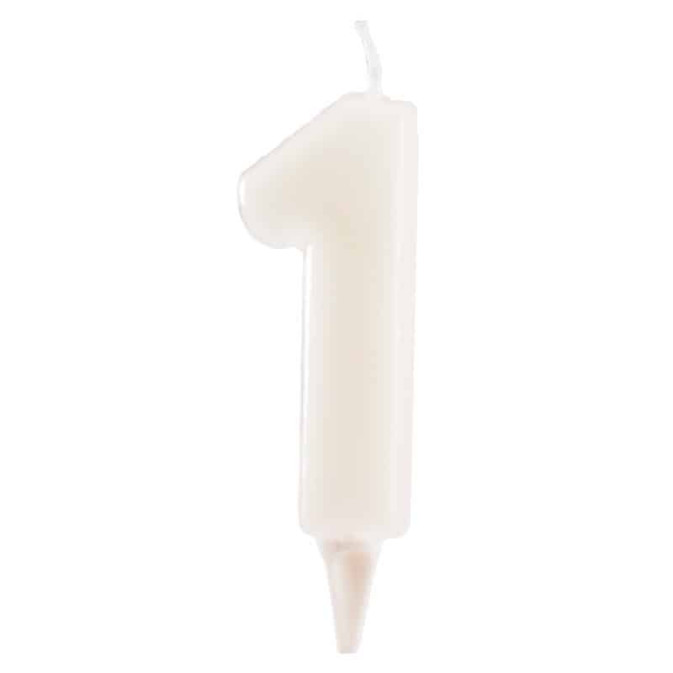 White-number-1-candle