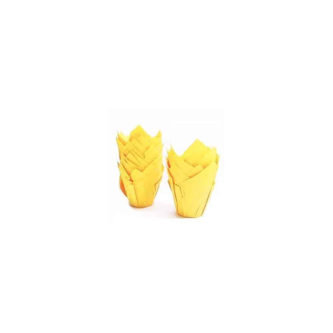 24-yellow-tulip-muffin-cases