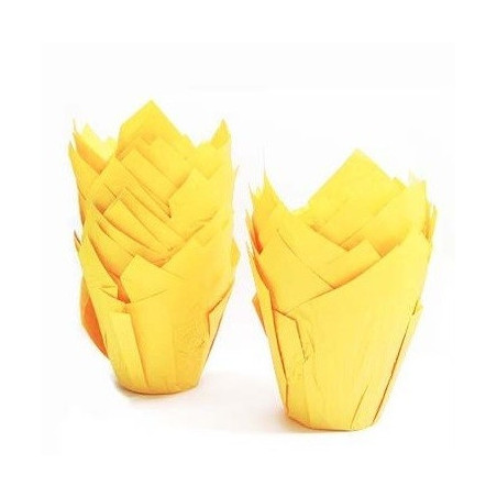 24-yellow-tulip-muffin-cases