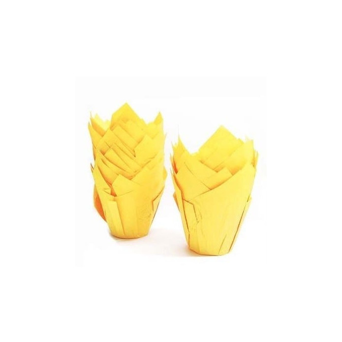 24-yellow-tulip-muffin-cases