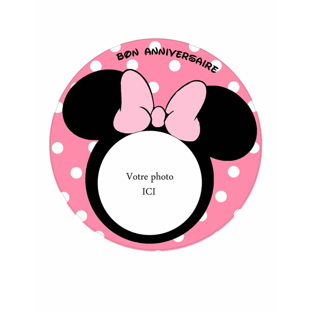 Edible photo Minnie round 20 cm customizable